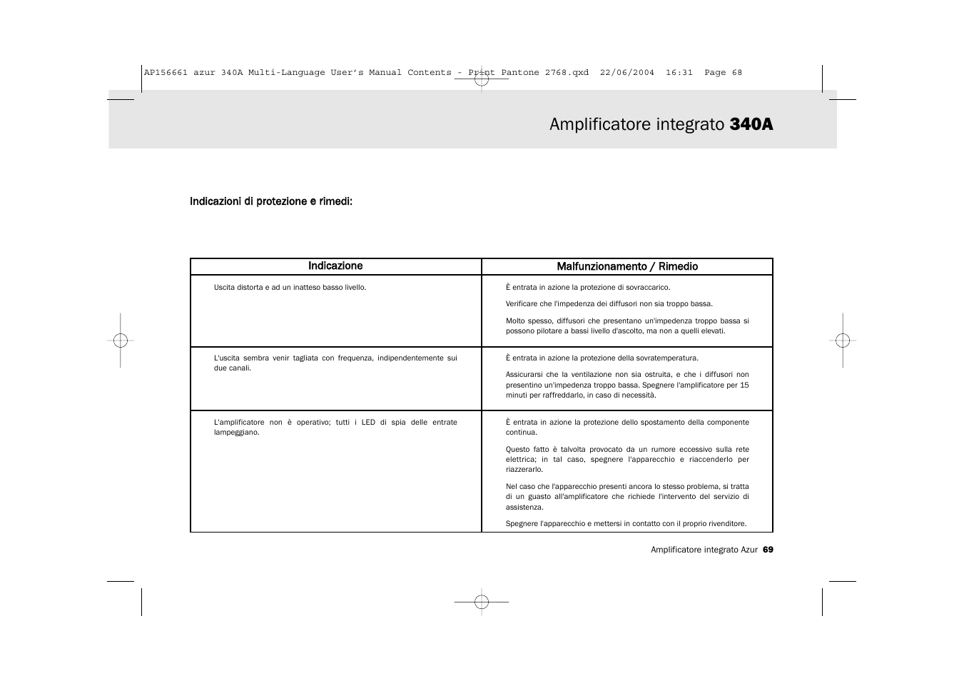 Amplificatore integrato 340a | Cambridge Audio Azur 340A User Manual | Page 69 / 114
