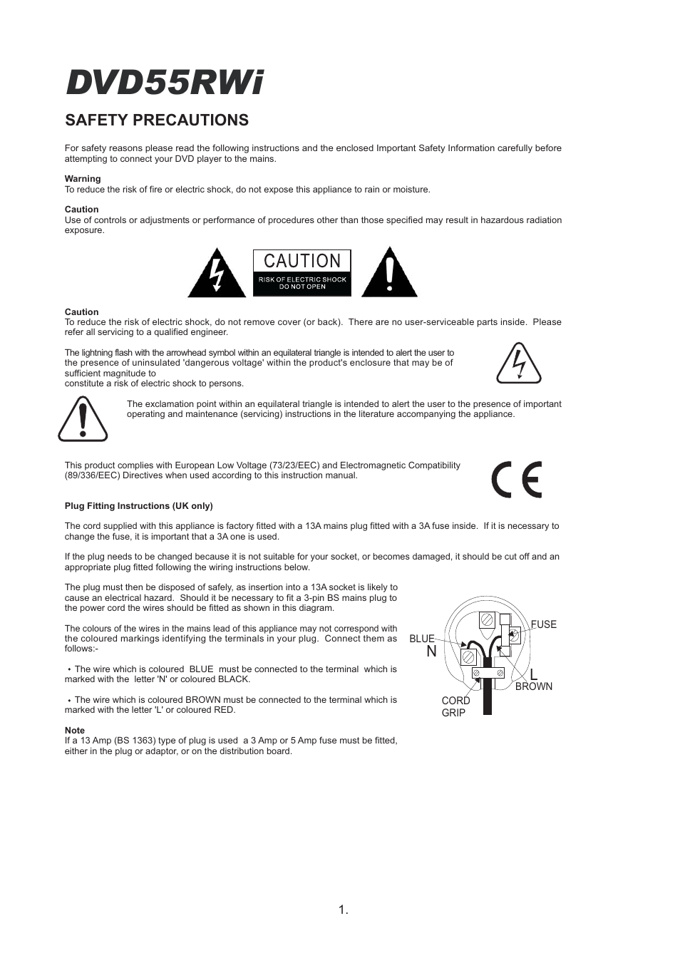 Dvd55rwi, Safety precautions | Cambridge Audio DVD55RWi User Manual | Page 3 / 56