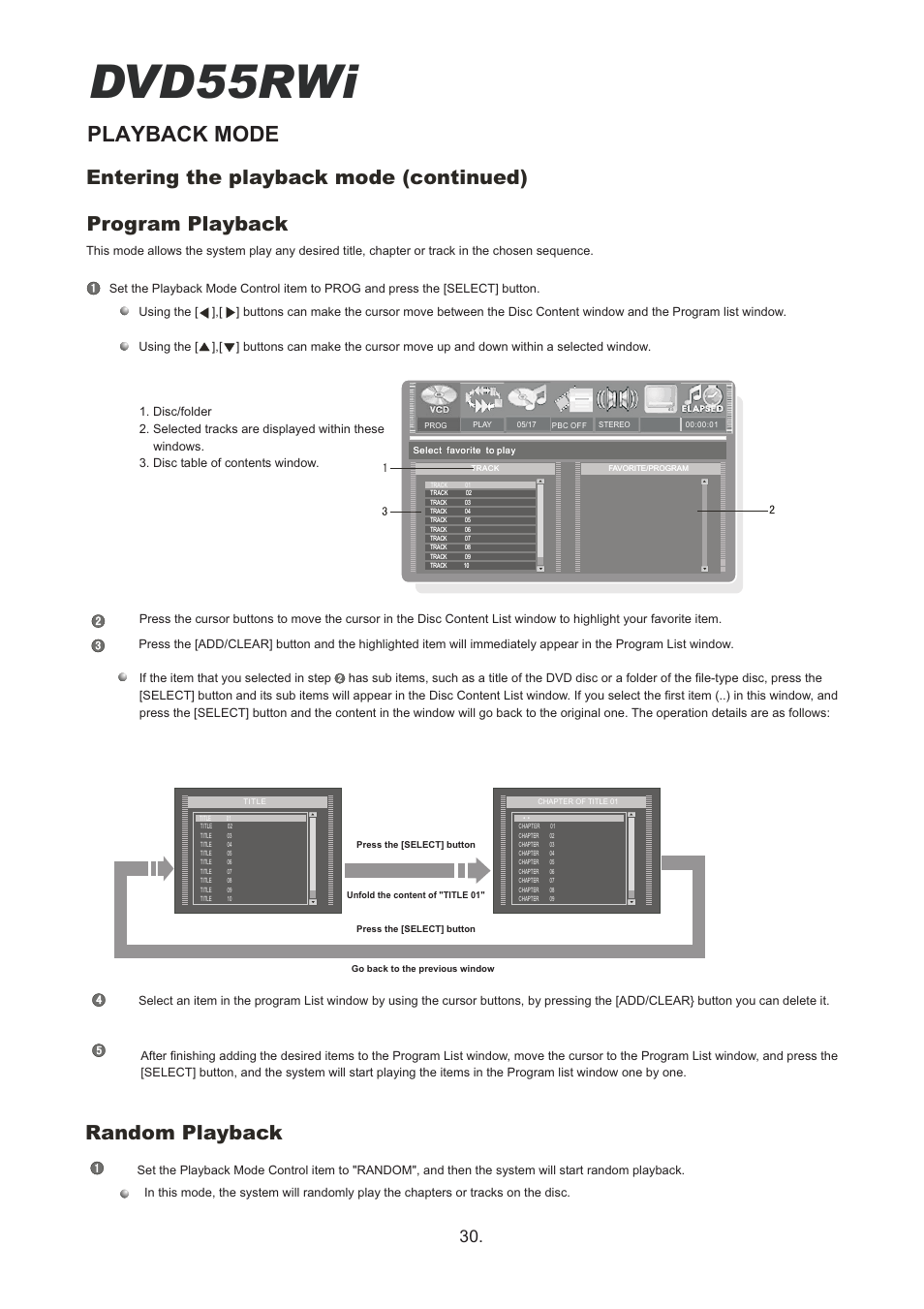 Dvd55rwi, Playback mode, Program playback | Cambridge Audio DVD55RWi User Manual | Page 32 / 56