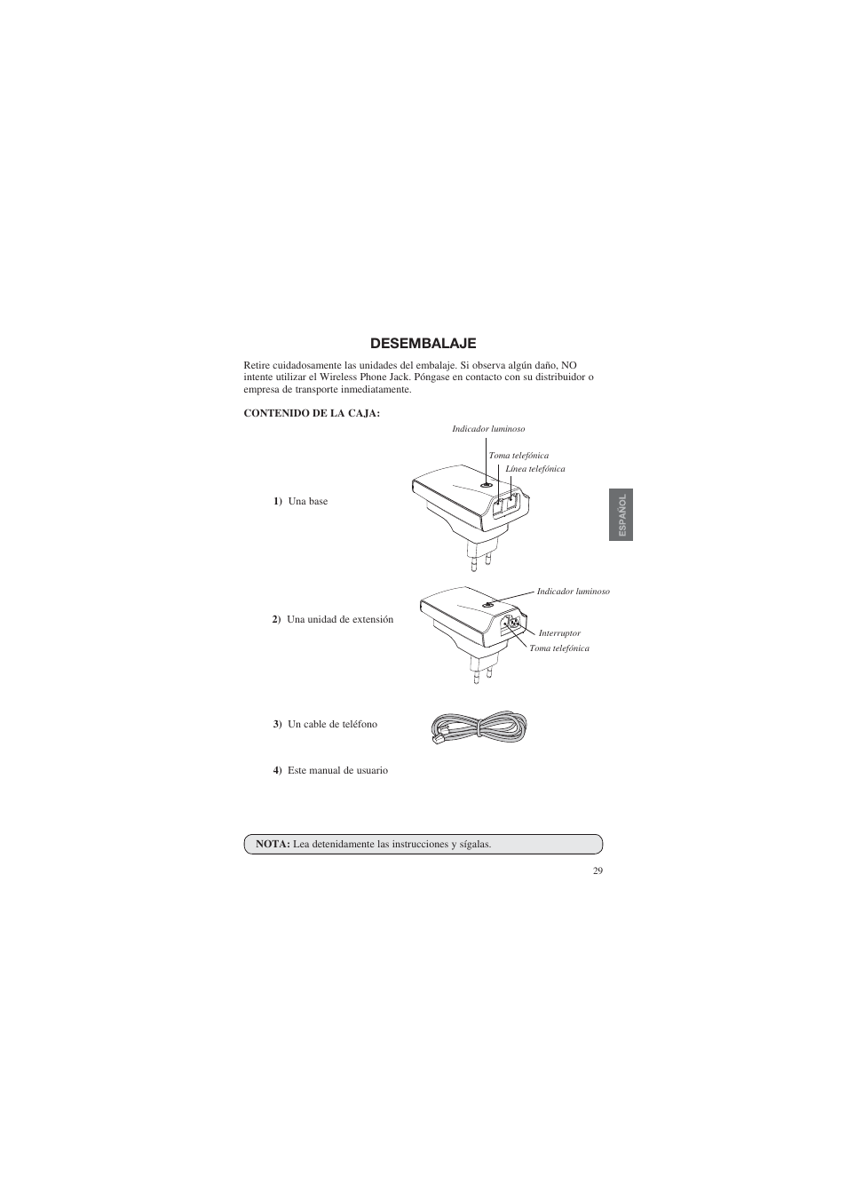 Desembalaje | AUDIOLINE DECT Air-Line 50 User Manual | Page 29 / 92