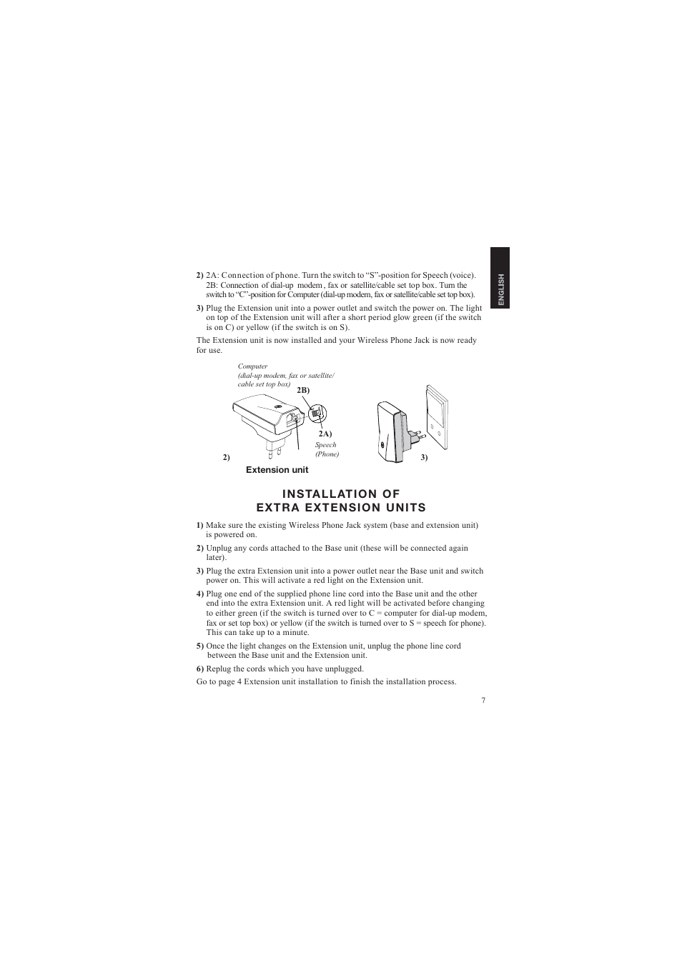 Installation of extra extension units | AUDIOLINE DECT Air-Line 50 User Manual | Page 7 / 92