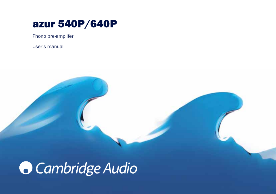 Cambridge Audio Azur 540P User Manual | 8 pages