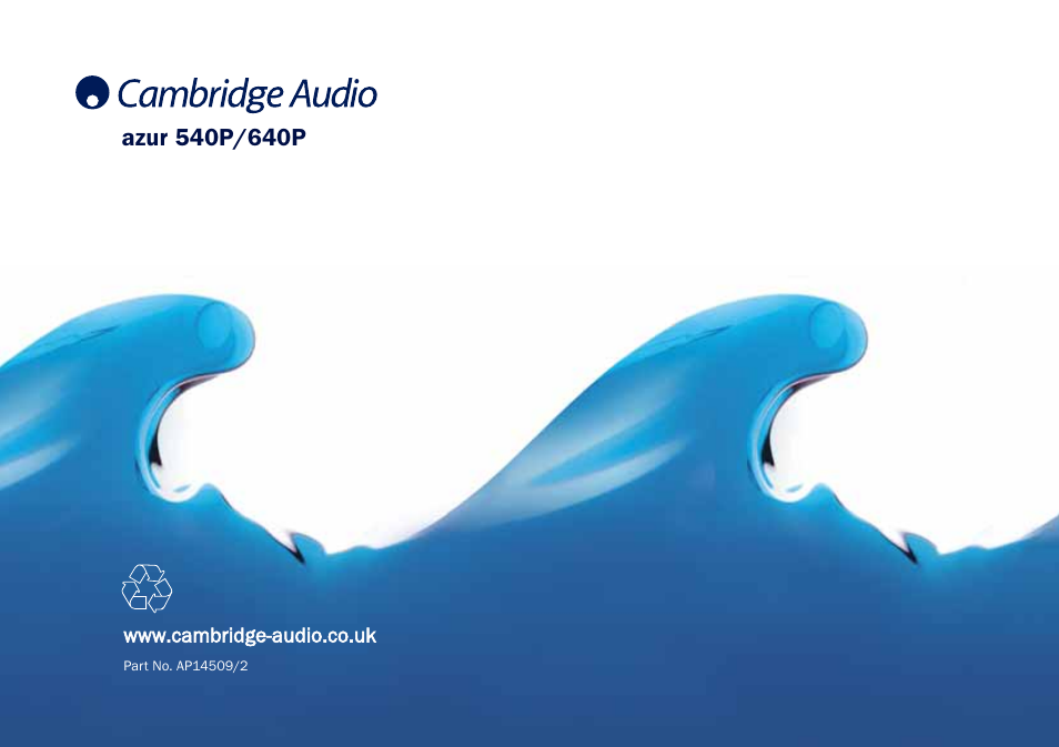 Cambridge Audio Azur 540P User Manual | Page 8 / 8