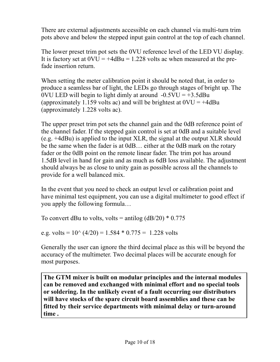 Aurora Audio GTM822-2GN User Manual | Page 10 / 18
