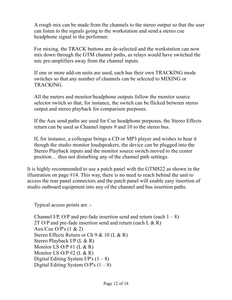 Aurora Audio GTM822-2GN User Manual | Page 12 / 18