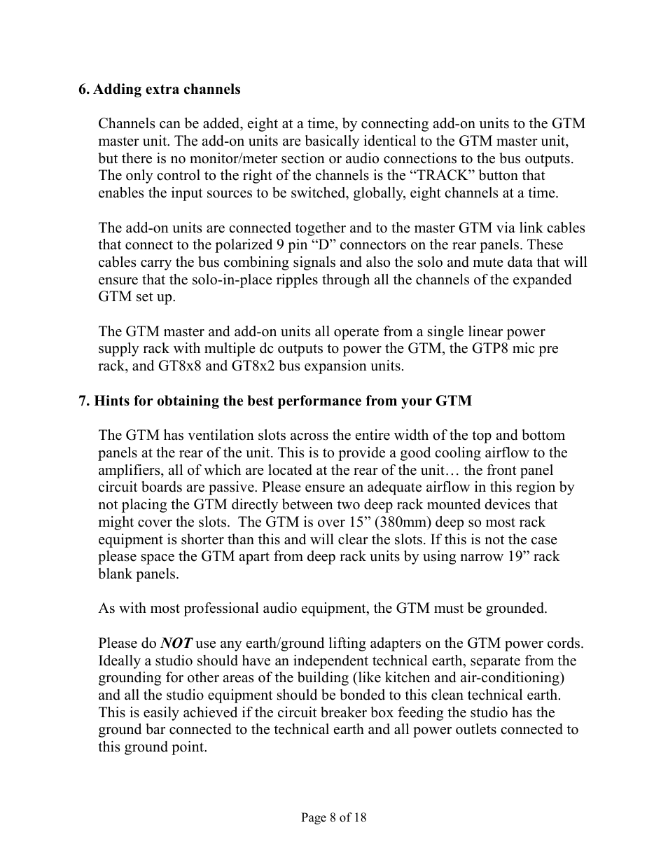 Aurora Audio GTM822-2GN User Manual | Page 8 / 18