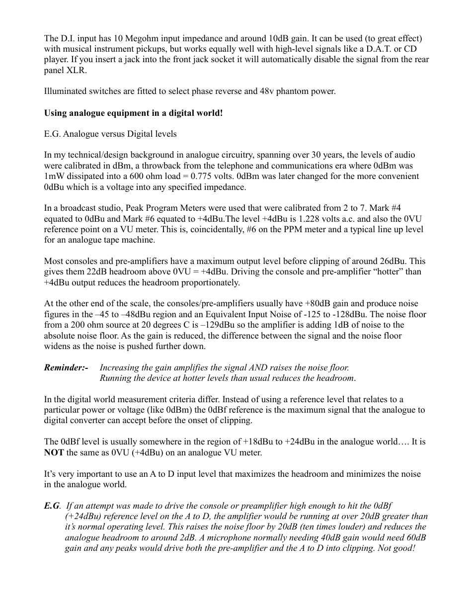 E.g. analogue versus digital levels | Aurora Audio GTP8 User Manual | Page 2 / 3