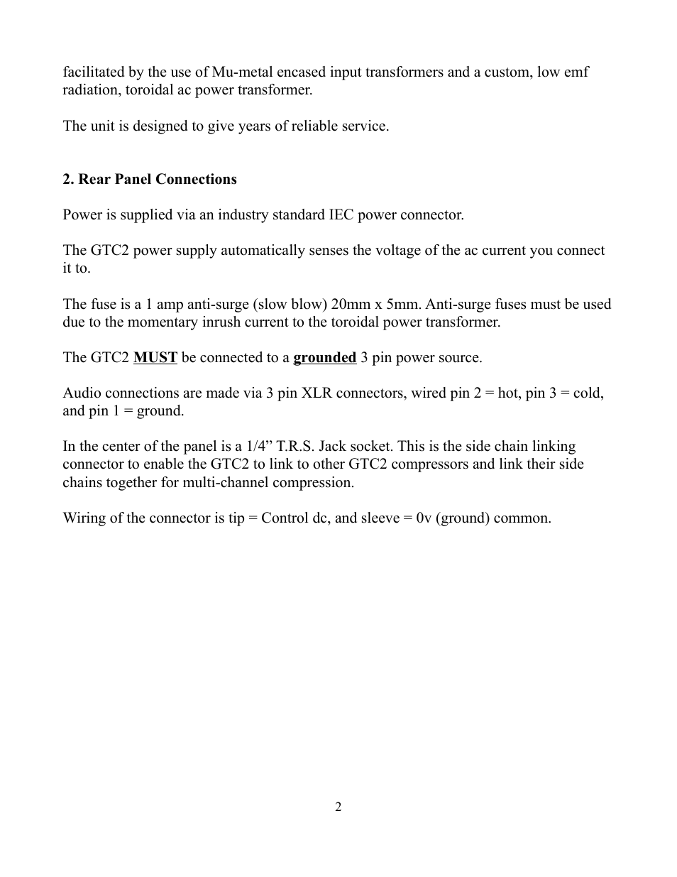 Aurora Audio GTC2 User Manual | Page 2 / 8