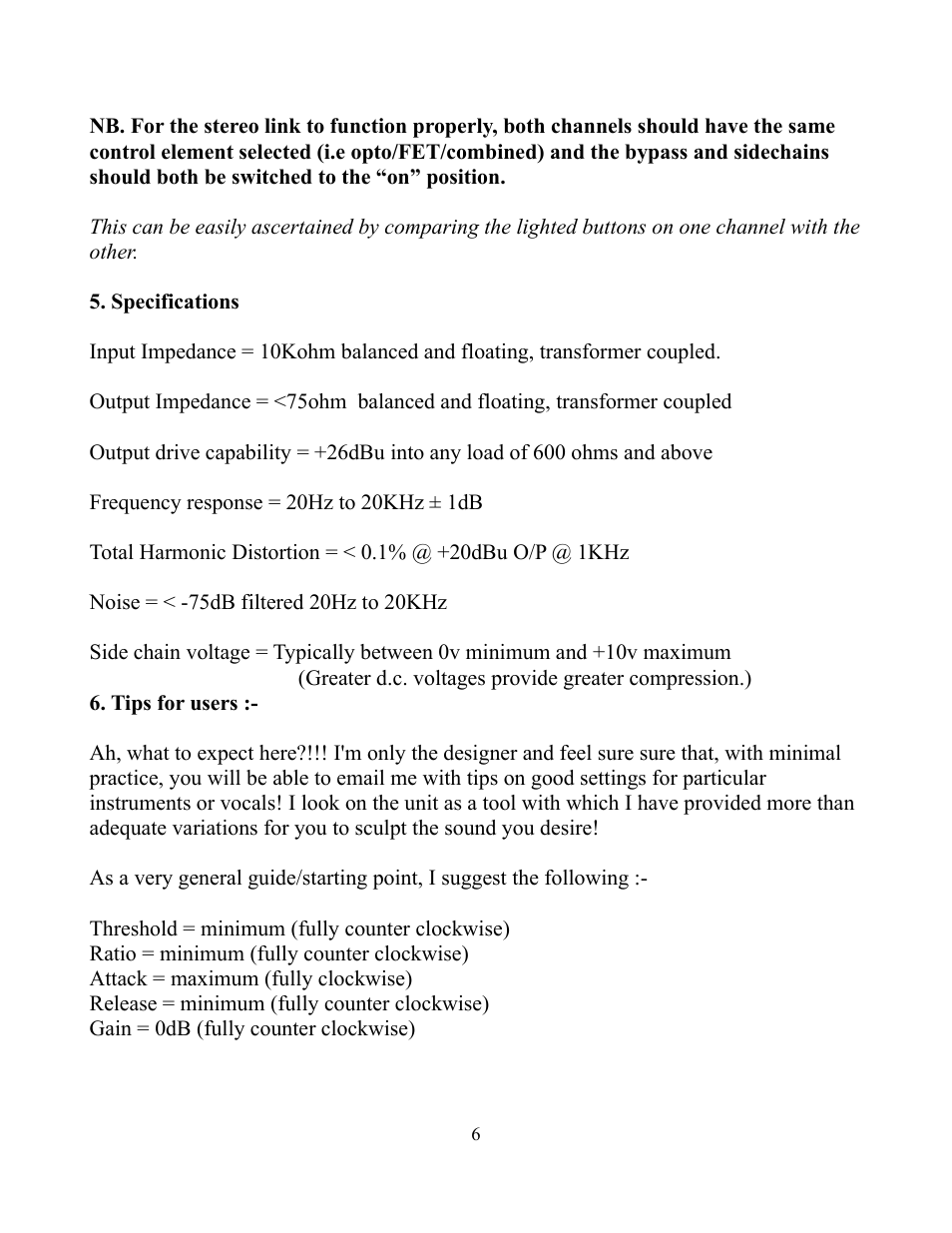 Aurora Audio GTC2 User Manual | Page 6 / 8