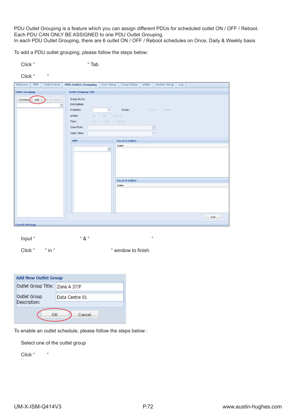6 > pdu outlet grouping | Austin Hughes X-800 Smartcard  Handle User Manual | Page 77 / 85