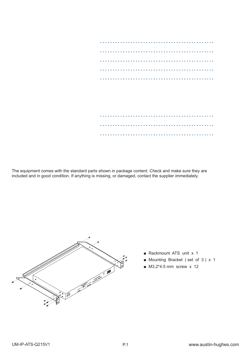 Content | Austin Hughes Automatic Transfer Switch User Manual | Page 3 / 12