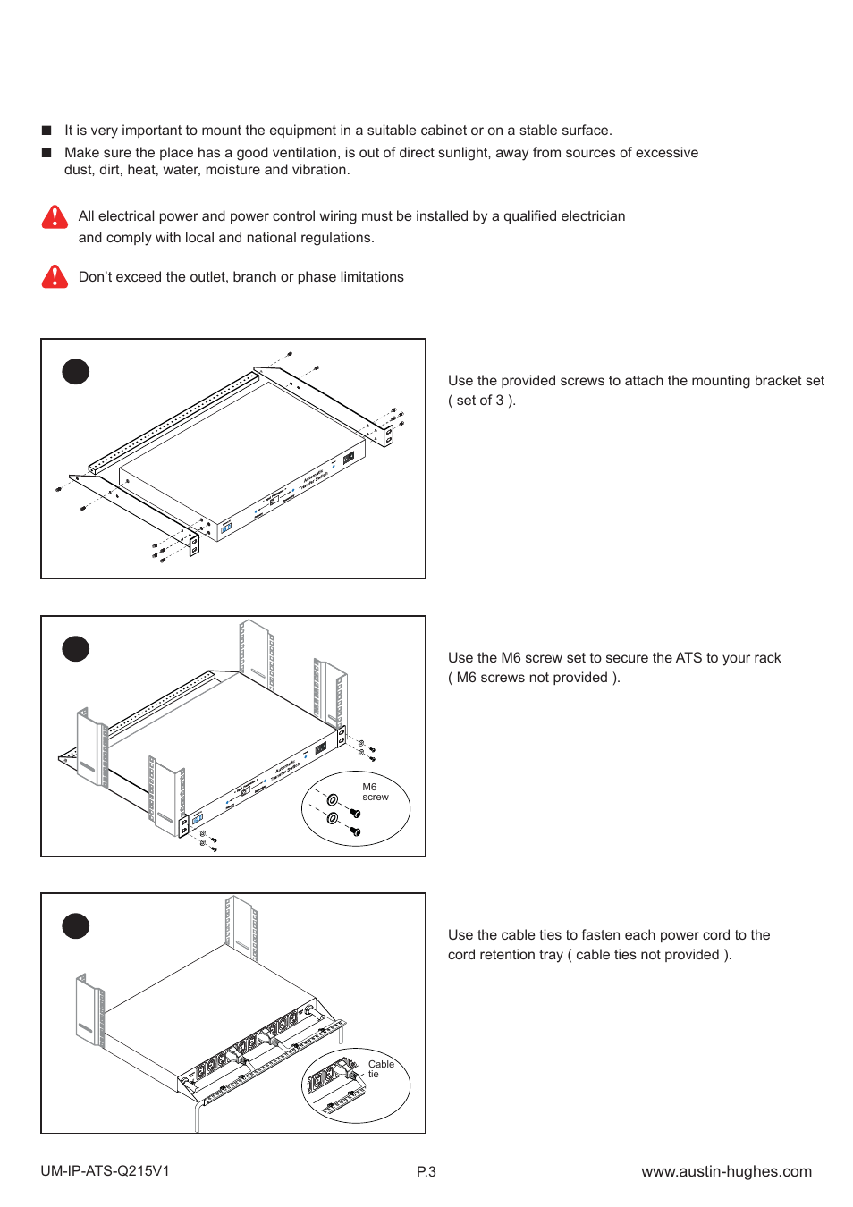 3 > installation | Austin Hughes Automatic Transfer Switch User Manual | Page 5 / 12