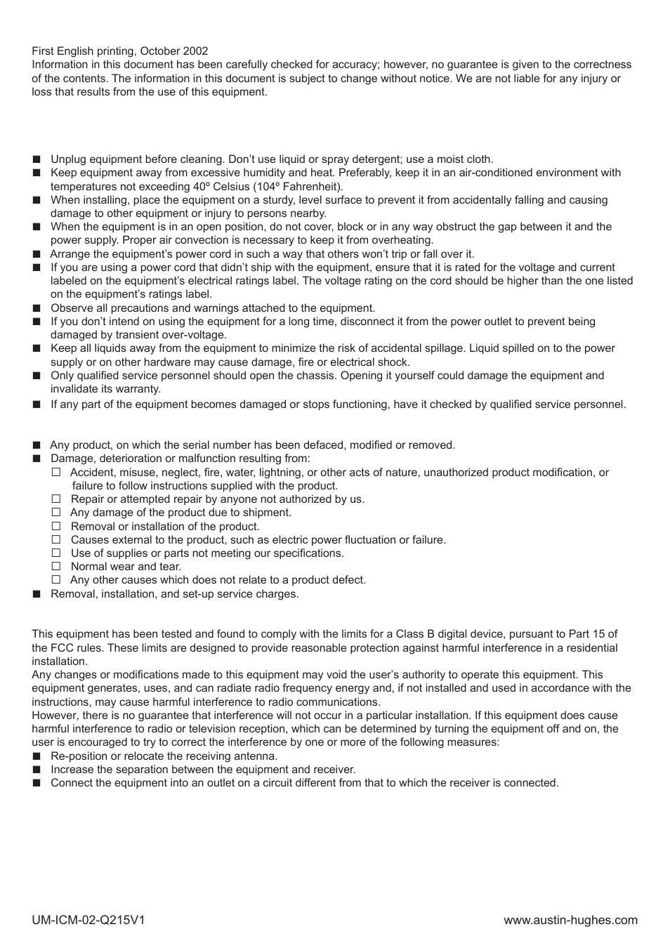 Austin Hughes Fan Unit  &  ICM-02 User Manual | Page 2 / 56