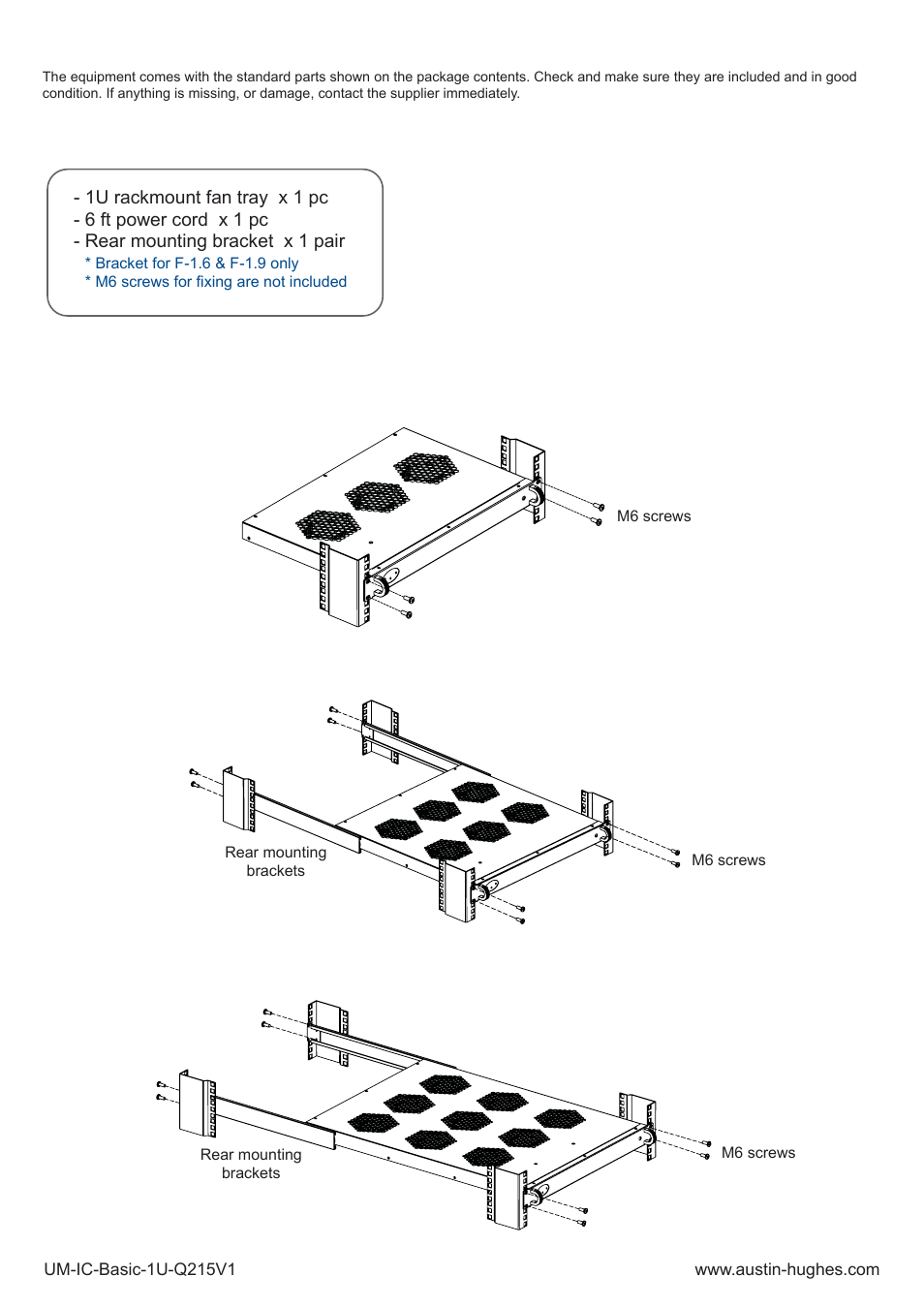 Unpacking package content installation | Austin Hughes F-1.9 User Manual | Page 3 / 4