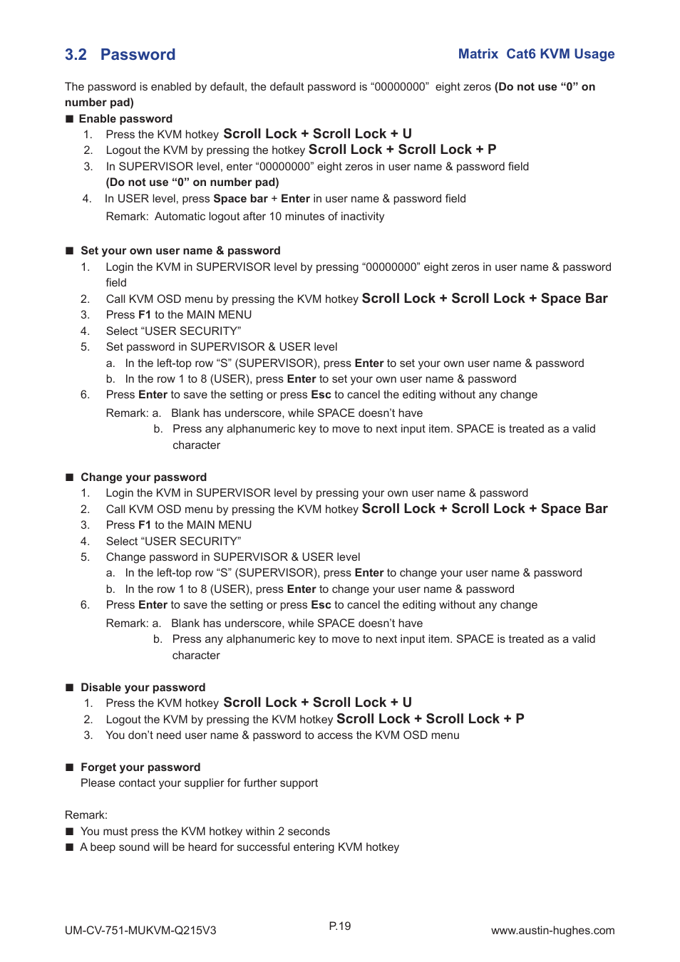 2 password | Austin Hughes MU-3204 User Manual | Page 24 / 28