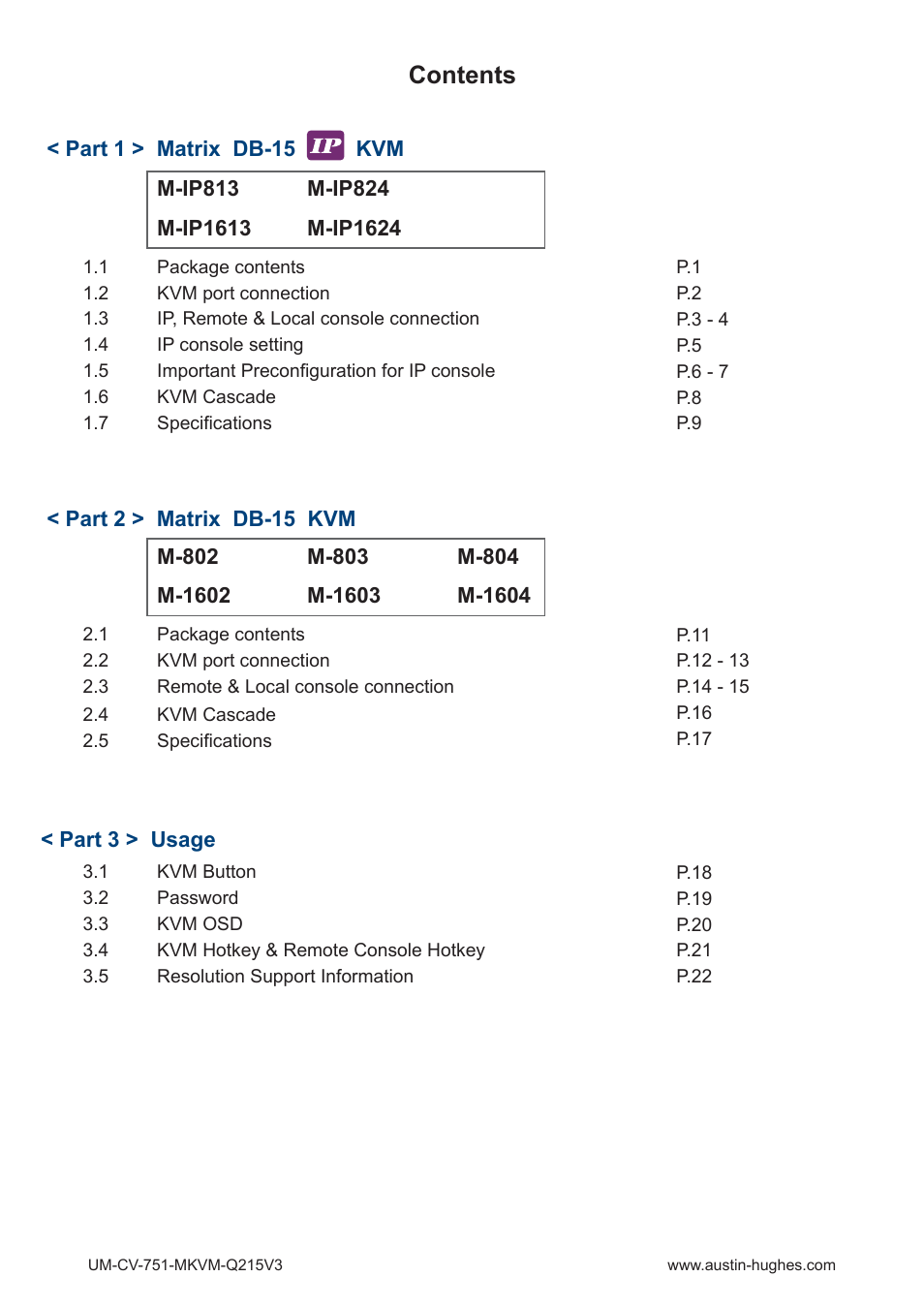 Austin Hughes M-1604 User Manual | Page 4 / 28