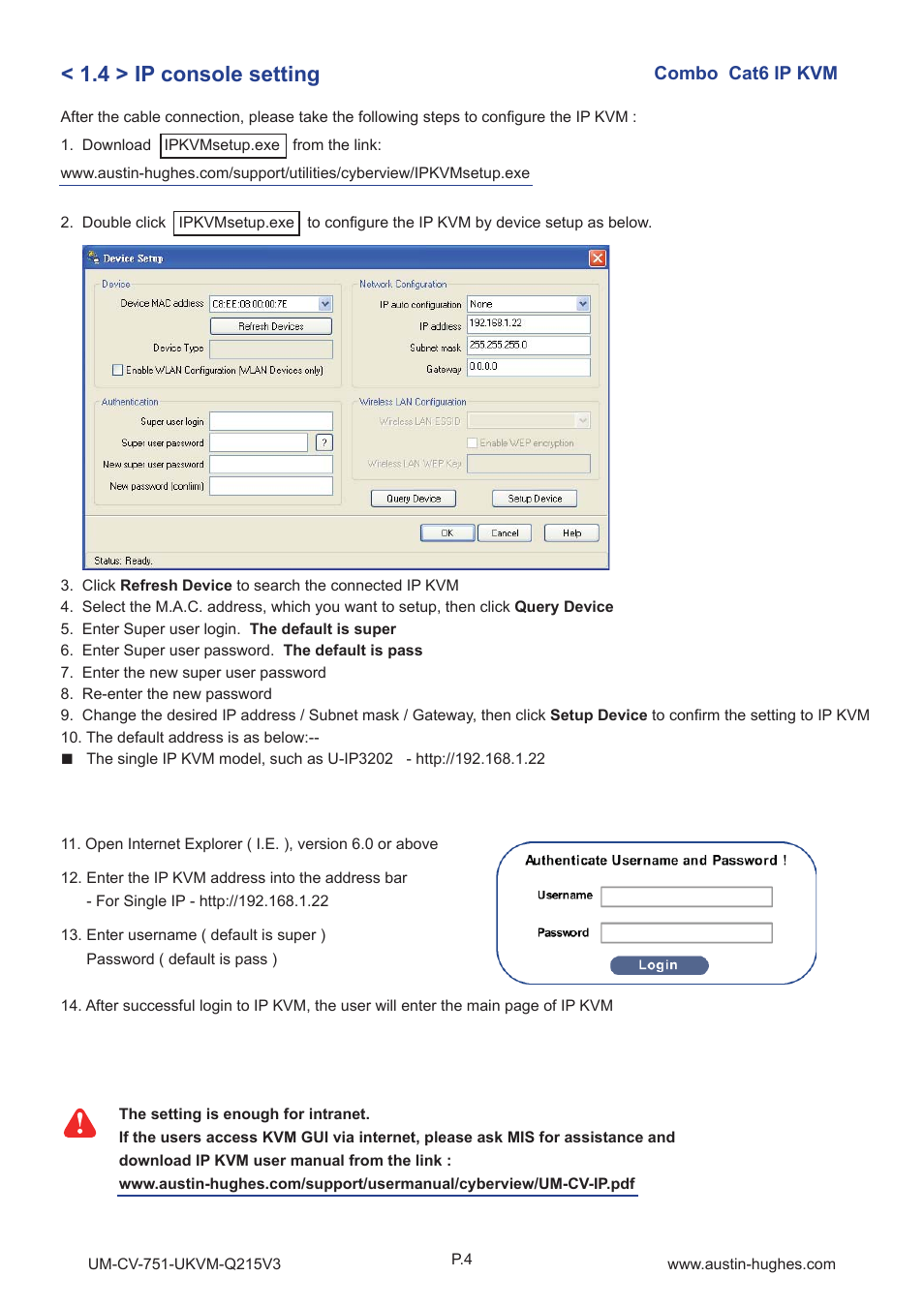 4 > ip console setting | Austin Hughes U-3201 User Manual | Page 8 / 28