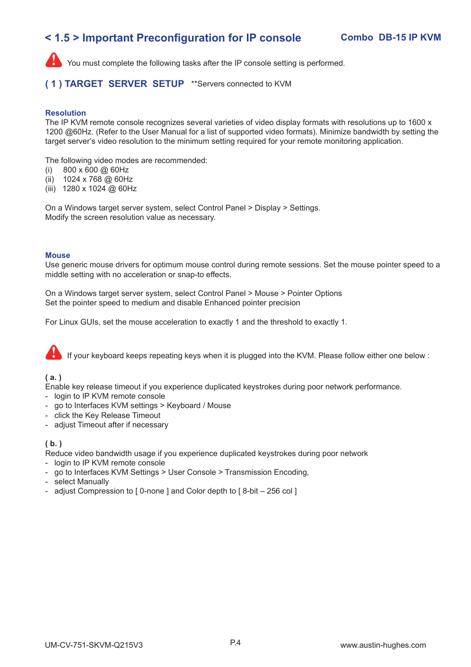 5 > important preconfi guration for ip console | Austin Hughes CV-S1601 User Manual | Page 9 / 28