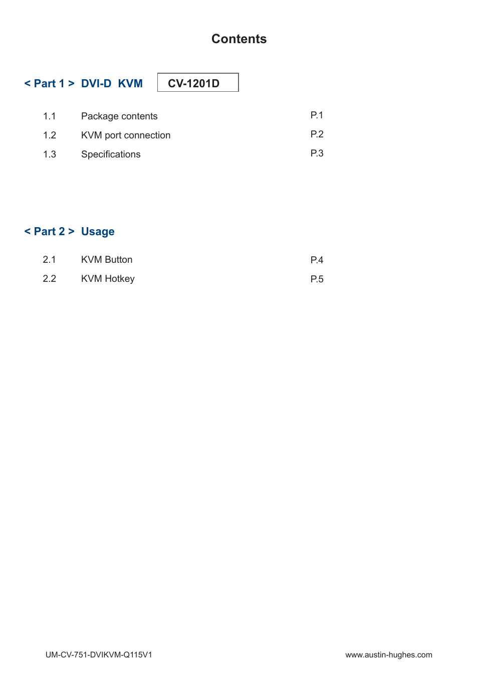 Austin Hughes CV-1201D User Manual | Page 4 / 12