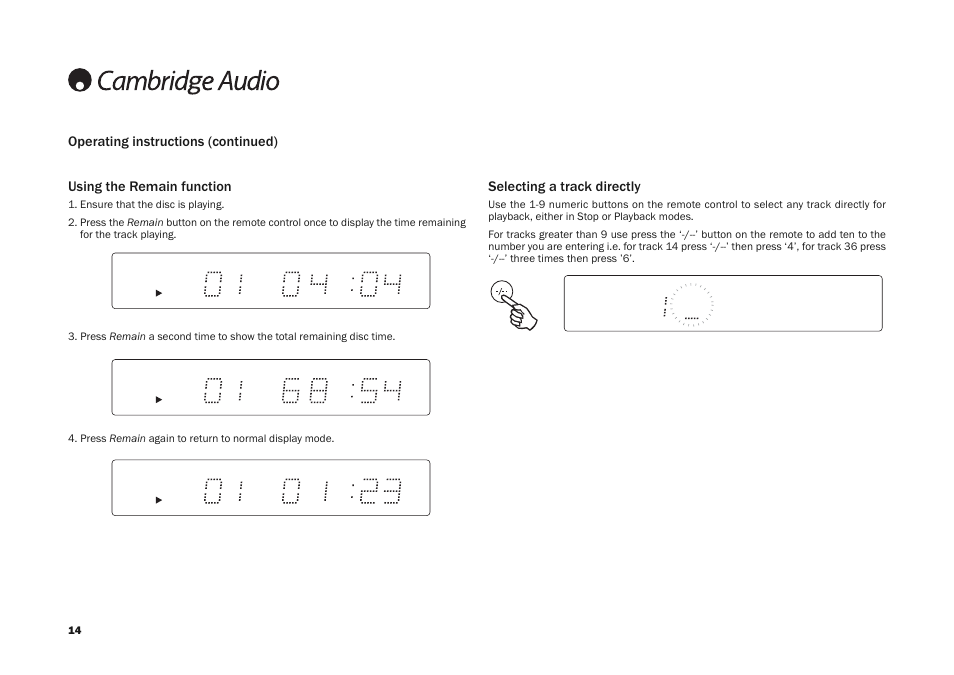 Cambridge Audio SONATA CD30 User Manual | Page 14 / 16