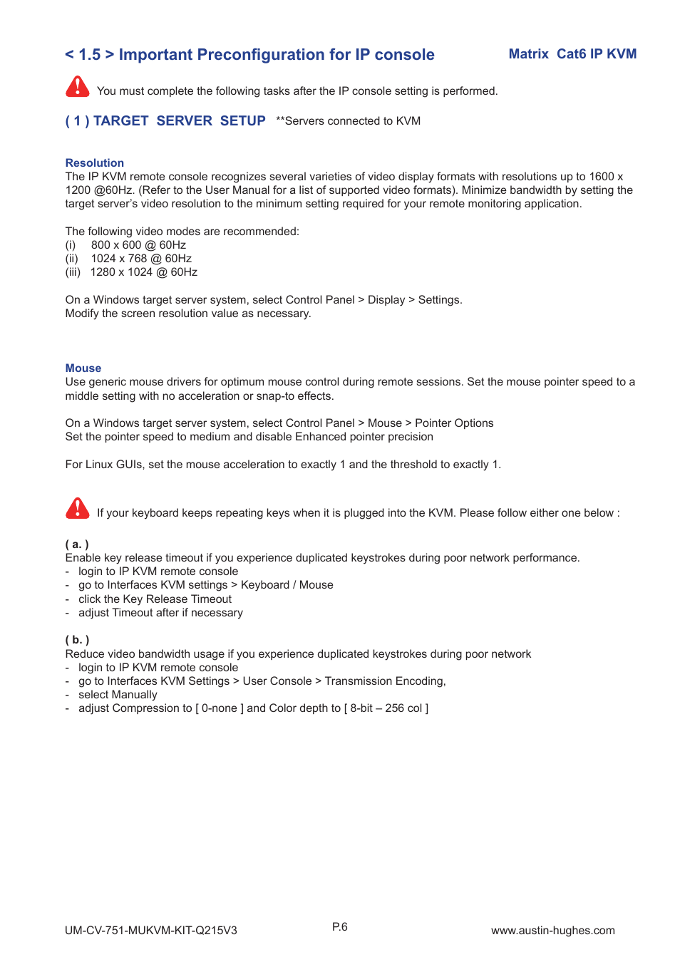 5 > important preconfi guration for ip console | Austin Hughes MU1604 User Manual | Page 10 / 28