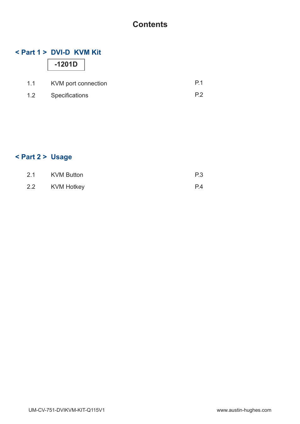 Austin Hughes 1201D User Manual | Page 3 / 8