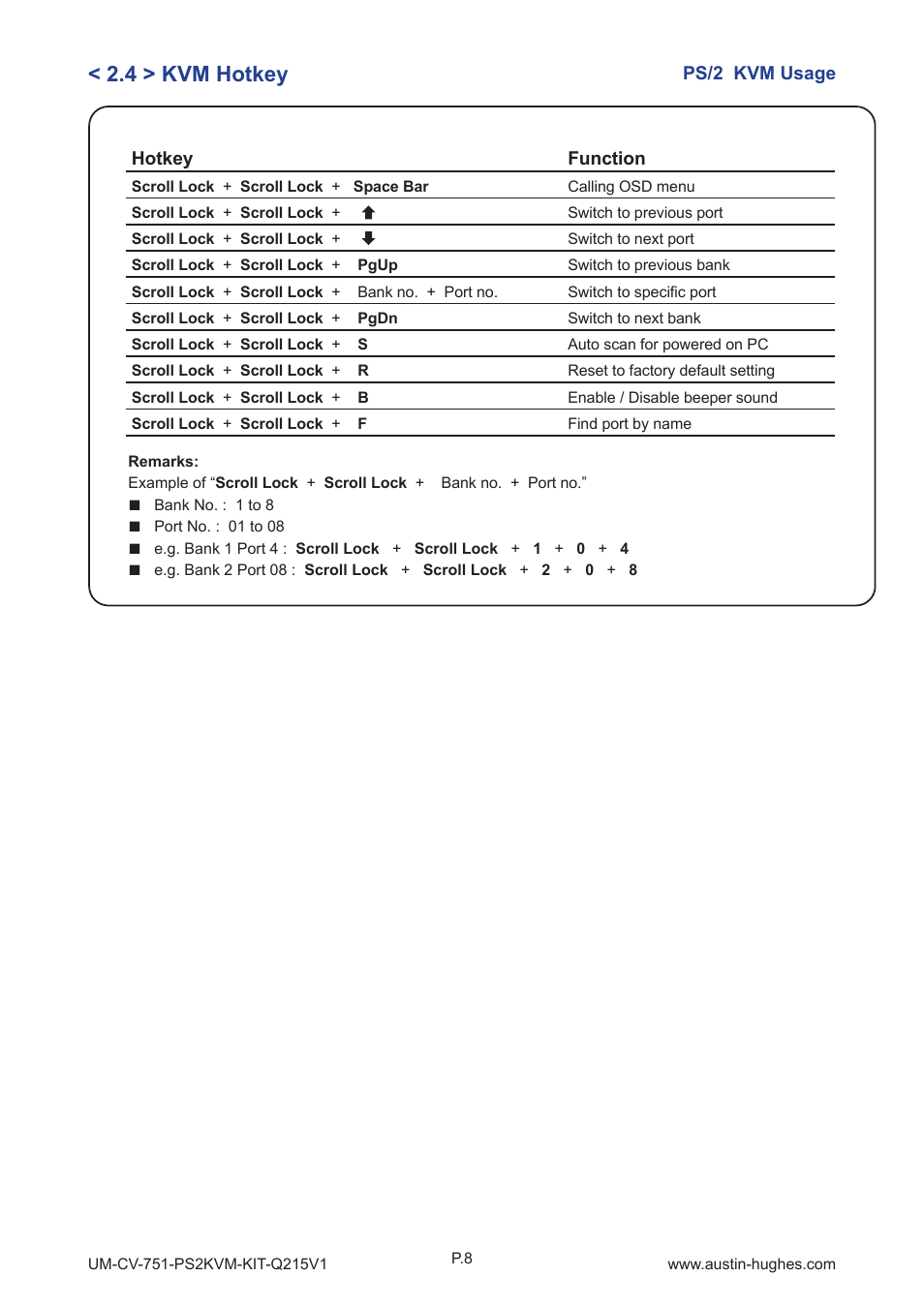 4 > kvm hotkey | Austin Hughes 801 User Manual | Page 11 / 12