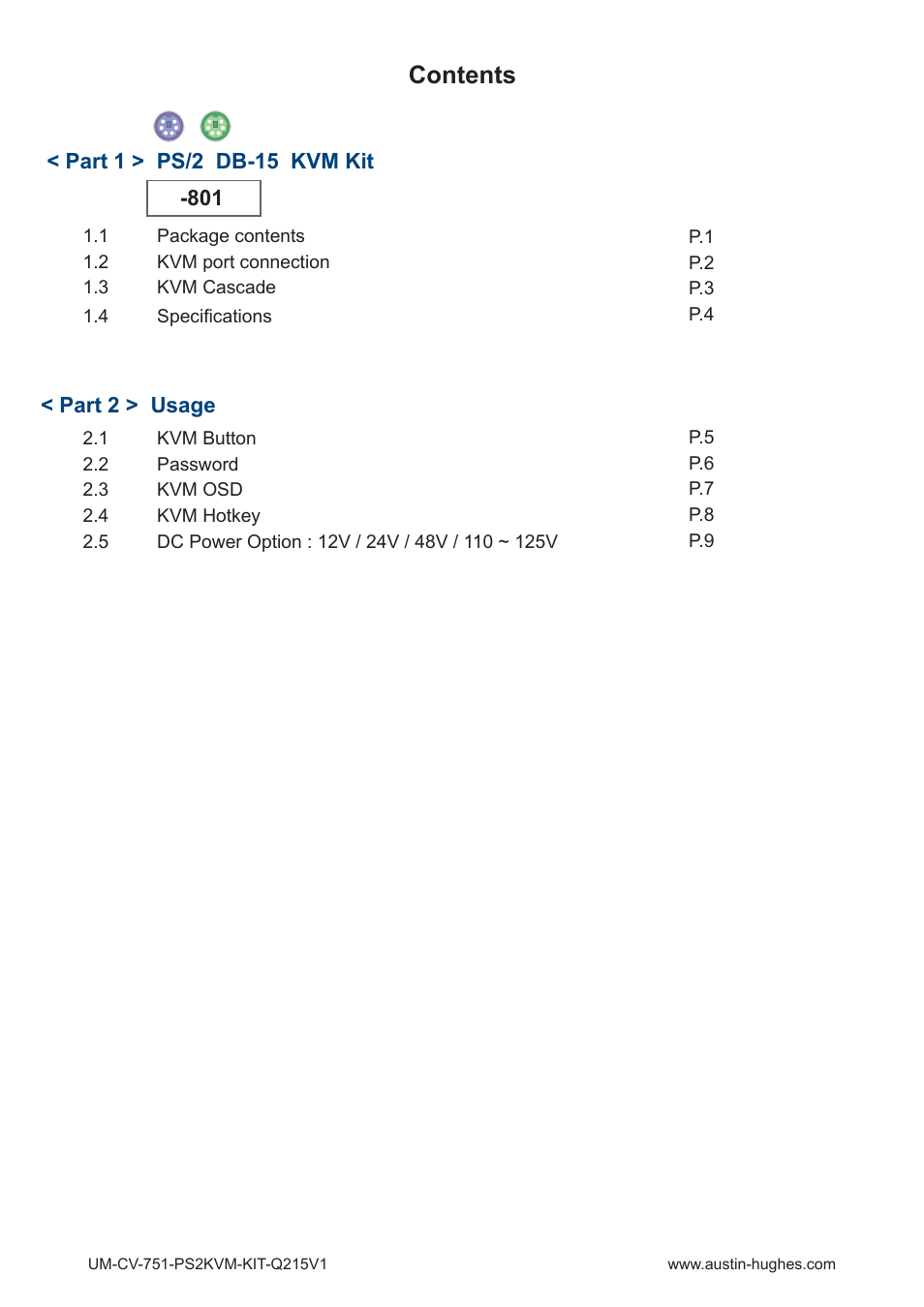 Austin Hughes 801 User Manual | Page 3 / 12