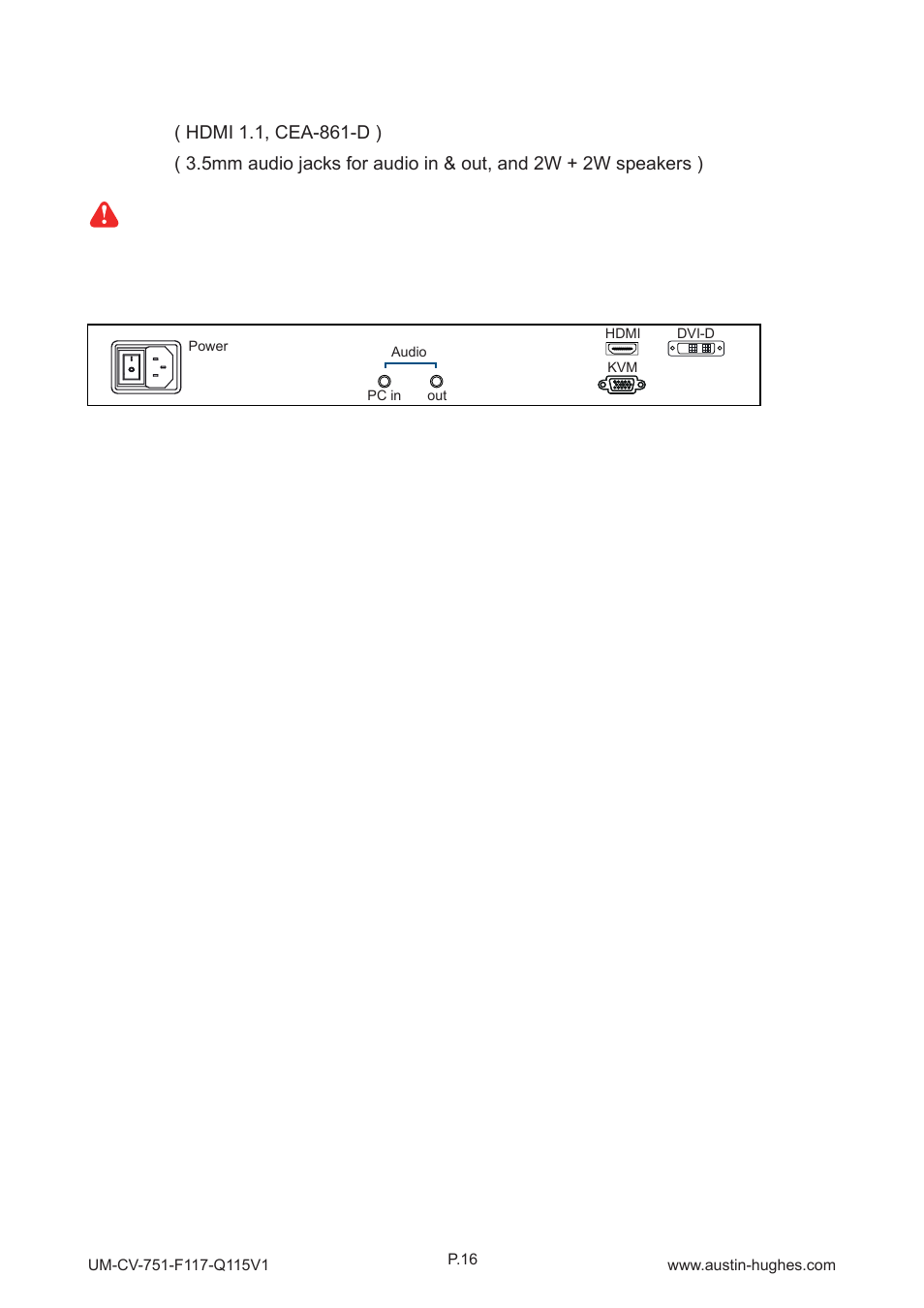 Hdmi, Audio, 2 > options | Austin Hughes F117 User Manual | Page 21 / 24