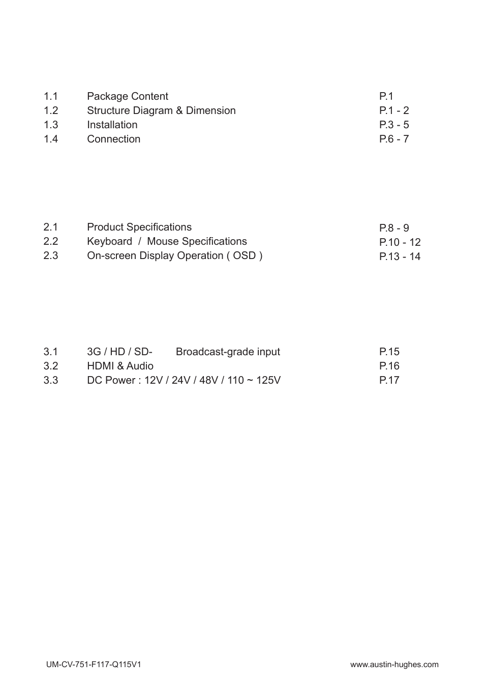 Austin Hughes F117 User Manual | Page 3 / 24