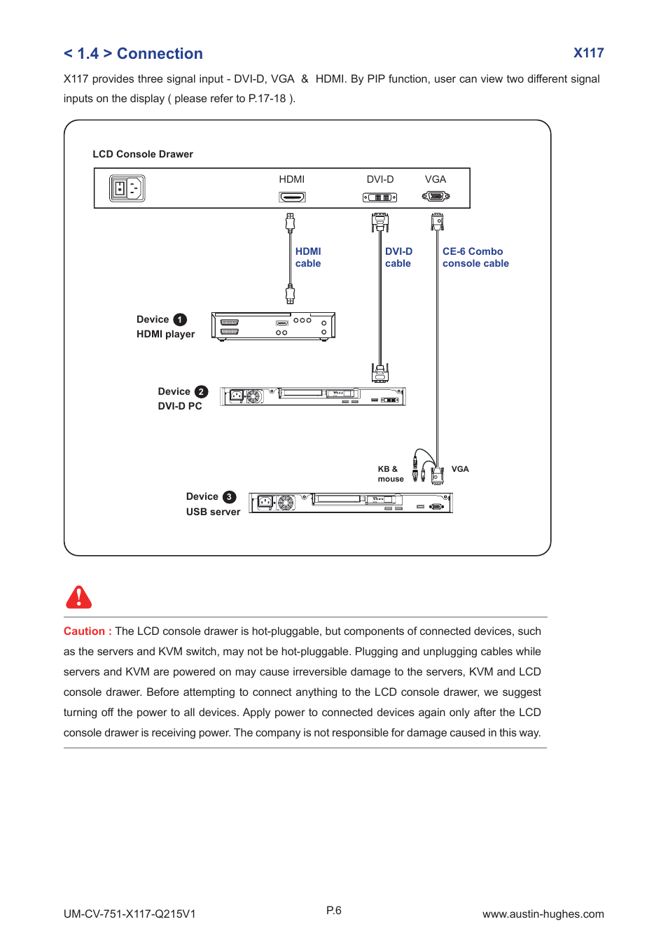 4 > connection, X117 | Austin Hughes X117 User Manual | Page 11 / 28