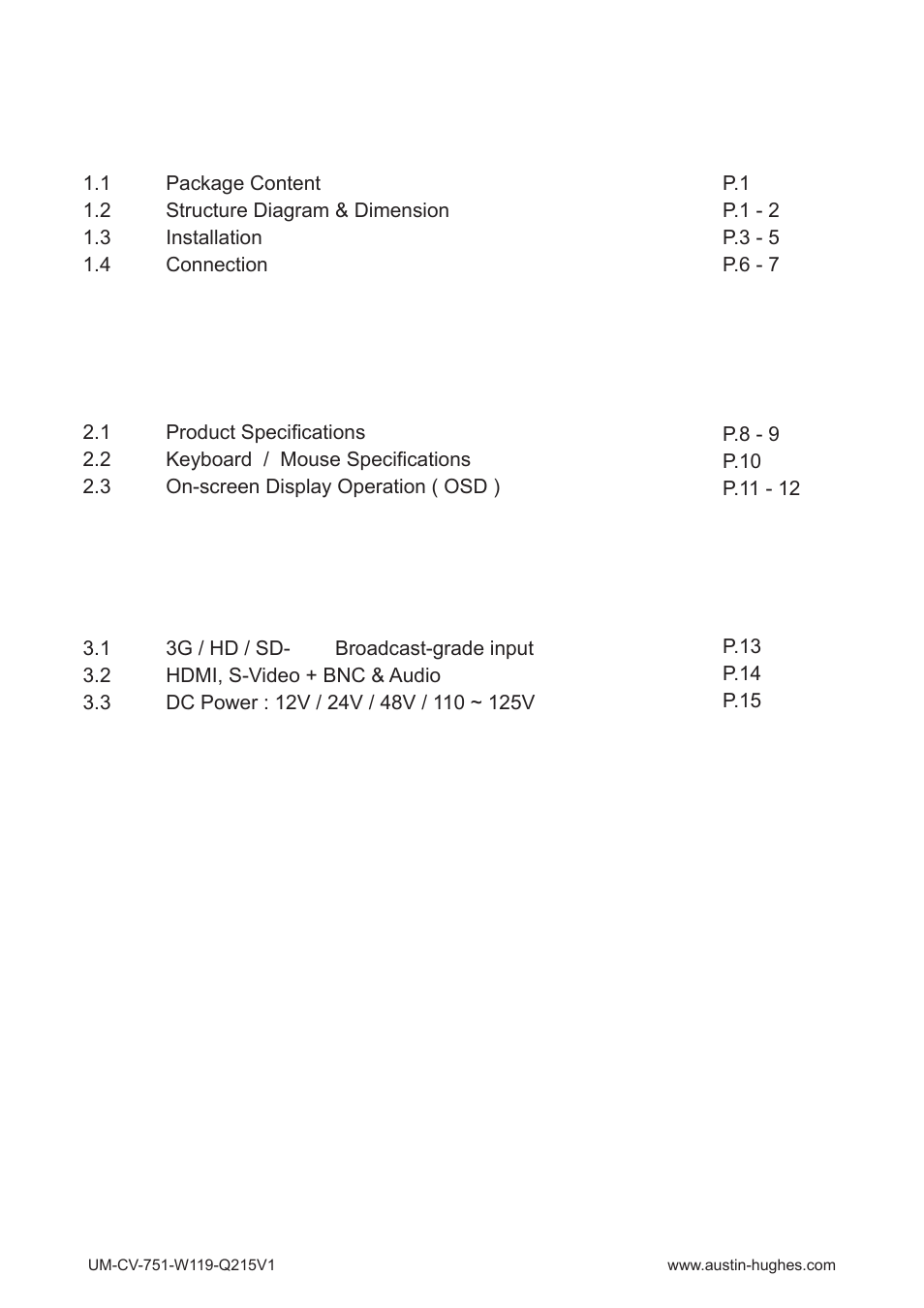 Austin Hughes W119 User Manual | Page 3 / 20