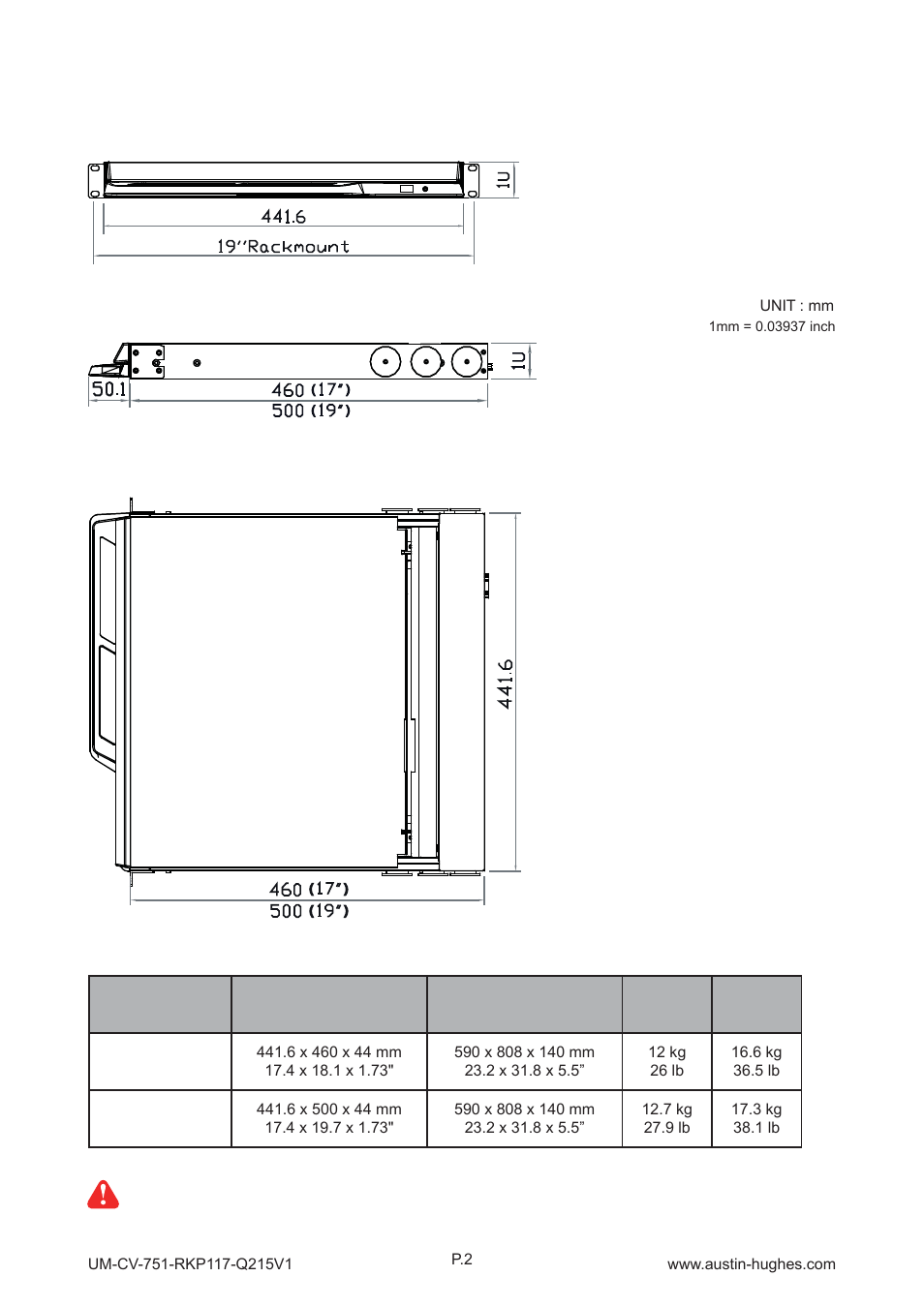 2 > dimension | Austin Hughes RKP119 User Manual | Page 7 / 20
