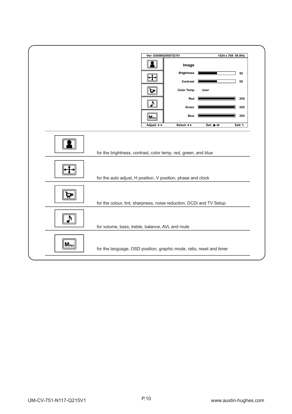 3 > on-screen display operation ( osd ) | Austin Hughes N119 User Manual | Page 16 / 20