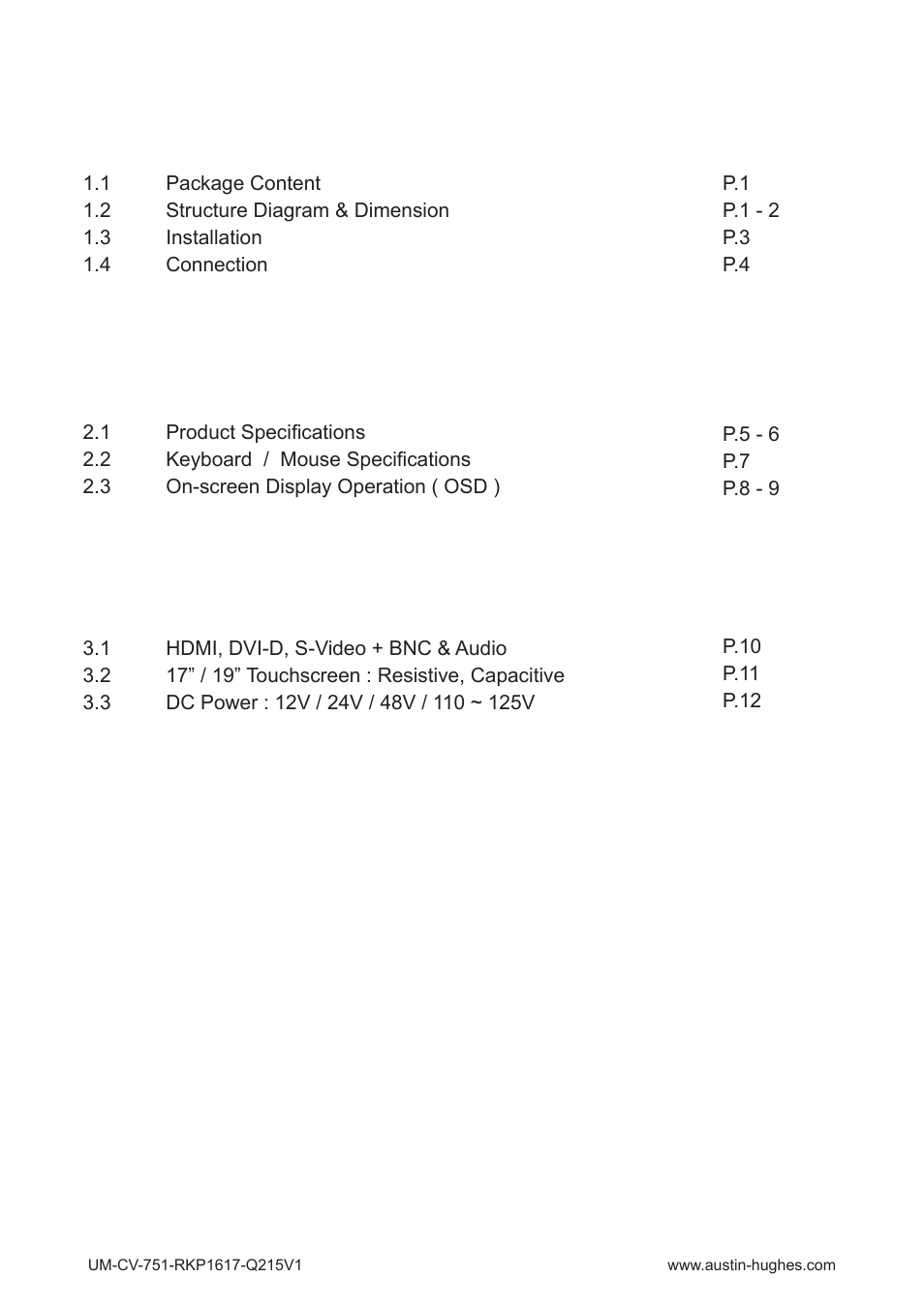 Austin Hughes RKP1619 User Manual | Page 3 / 16