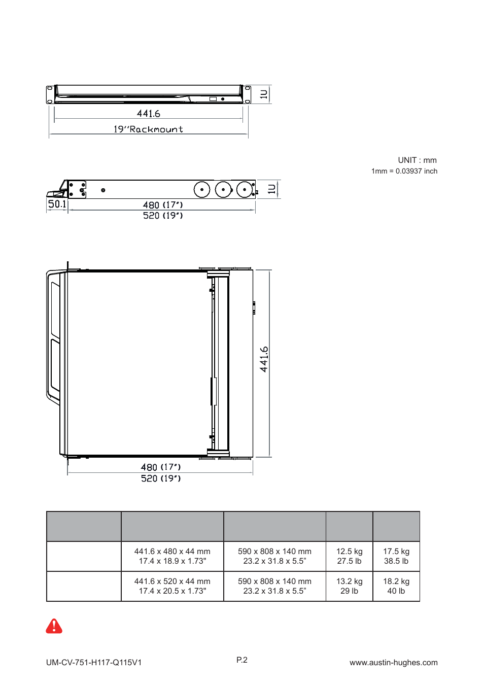 2 > dimension | Austin Hughes H119 User Manual | Page 7 / 20