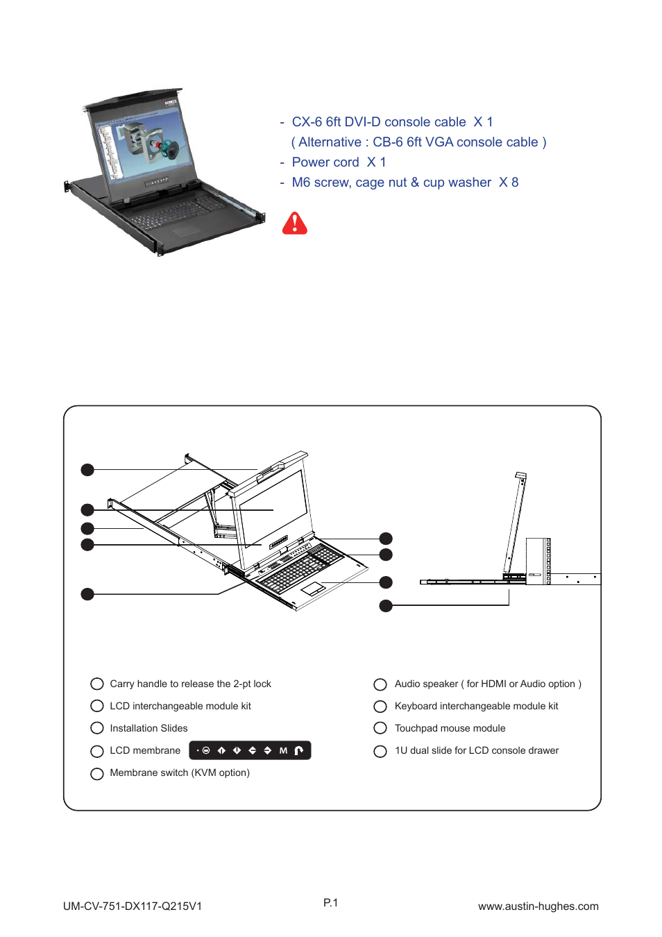 1 > package content, Part 1 > < 1.2 > structure diagram | Austin Hughes DX117 User Manual | Page 6 / 24