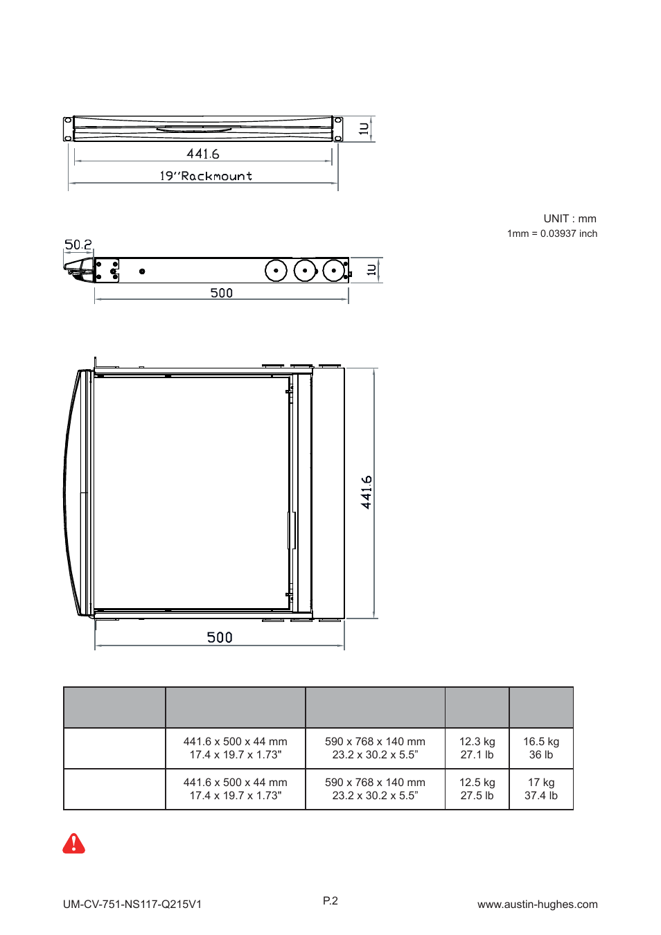2 > dimension | Austin Hughes NS119 User Manual | Page 7 / 20