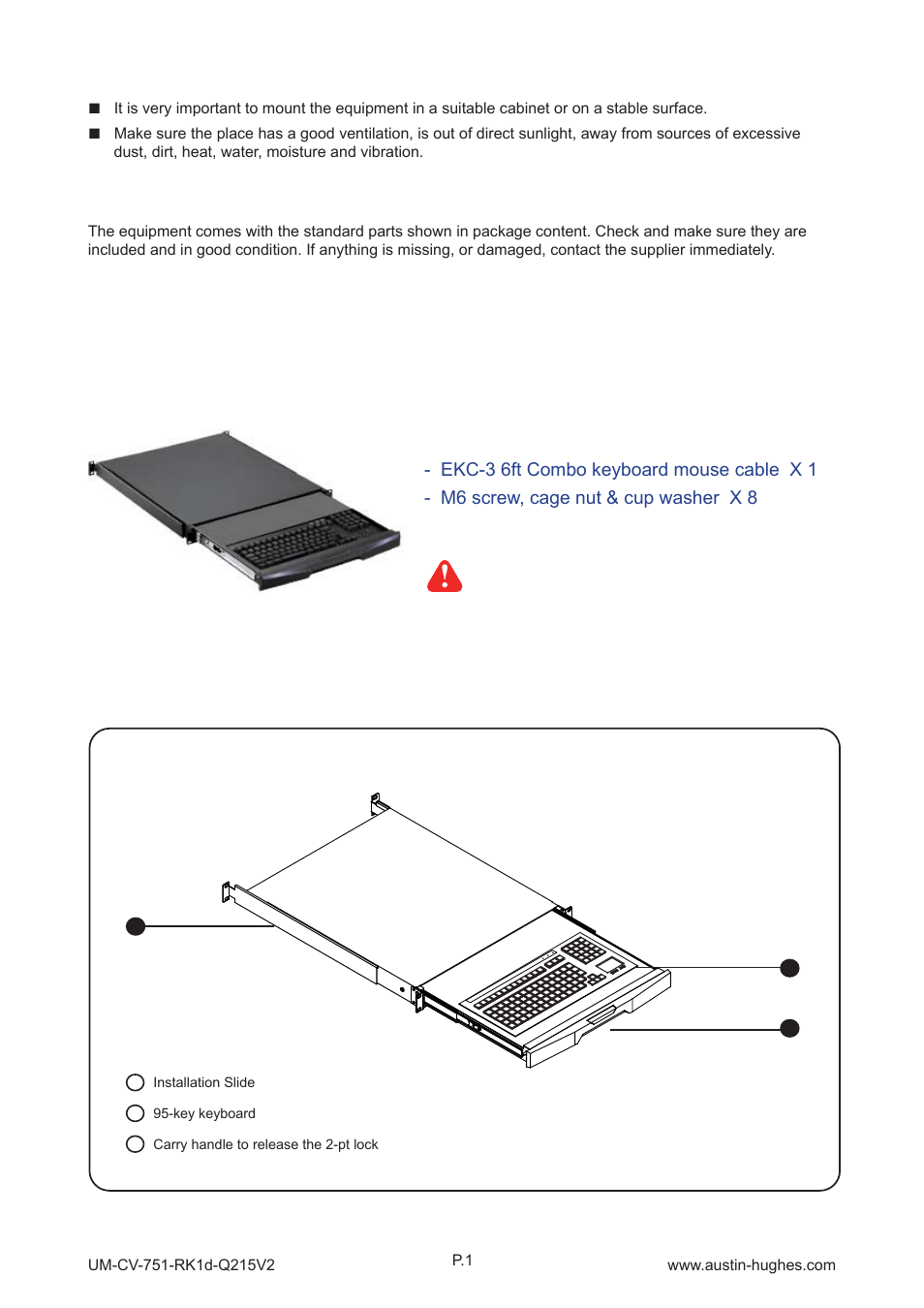 Unpacking before installation | Austin Hughes RK-1t User Manual | Page 5 / 12