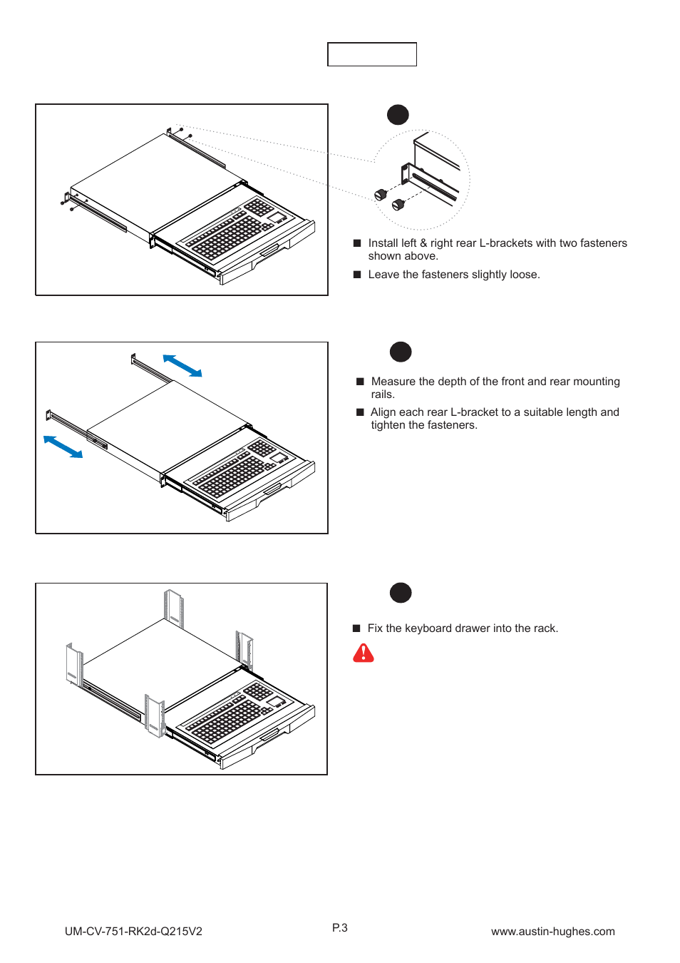 3 > installation- how to install l-bracket | Austin Hughes RK-2t User Manual | Page 7 / 12