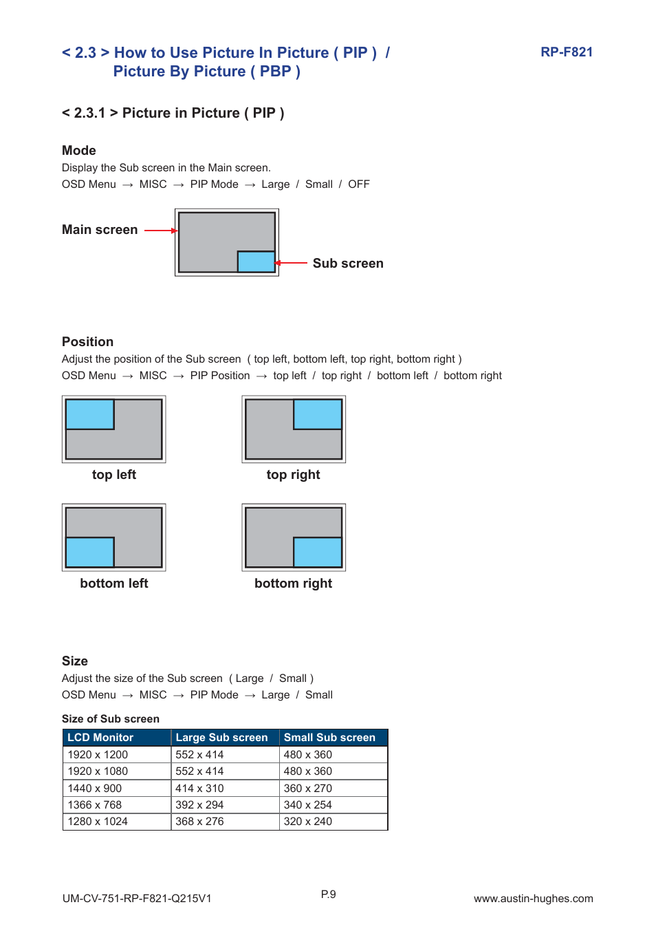 Austin Hughes RP-F821 User Manual | Page 13 / 20