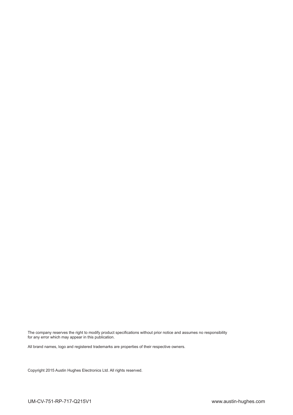 Austin Hughes RP-920 User Manual | Page 24 / 24