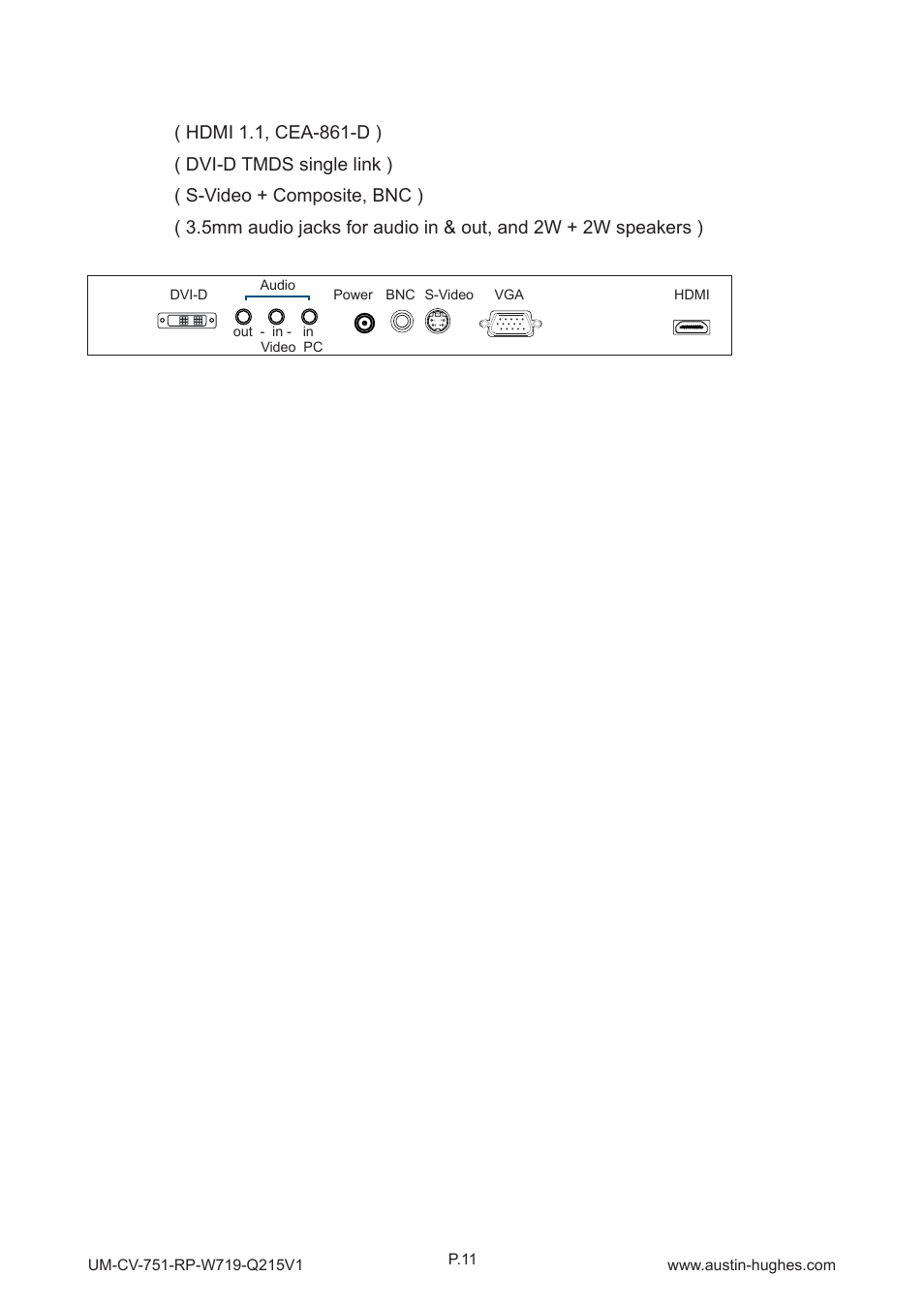 5 > av3.0 upgrade options, Av - audio, Dvi-d | Hdmi | Austin Hughes RP-W719 User Manual | Page 15 / 20