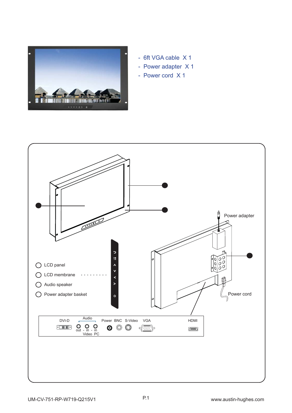 1 > package content, Part 1, 2 > structure diagram | Front view rear view, Rp-w719 | Austin Hughes RP-W719 User Manual | Page 5 / 20