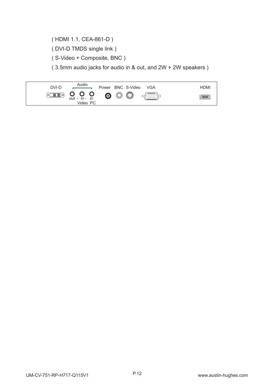 Av - audio, Dvi-d, Hdmi | 5 > av3.0 upgrade options | Austin Hughes RP-H819 User Manual | Page 16 / 20