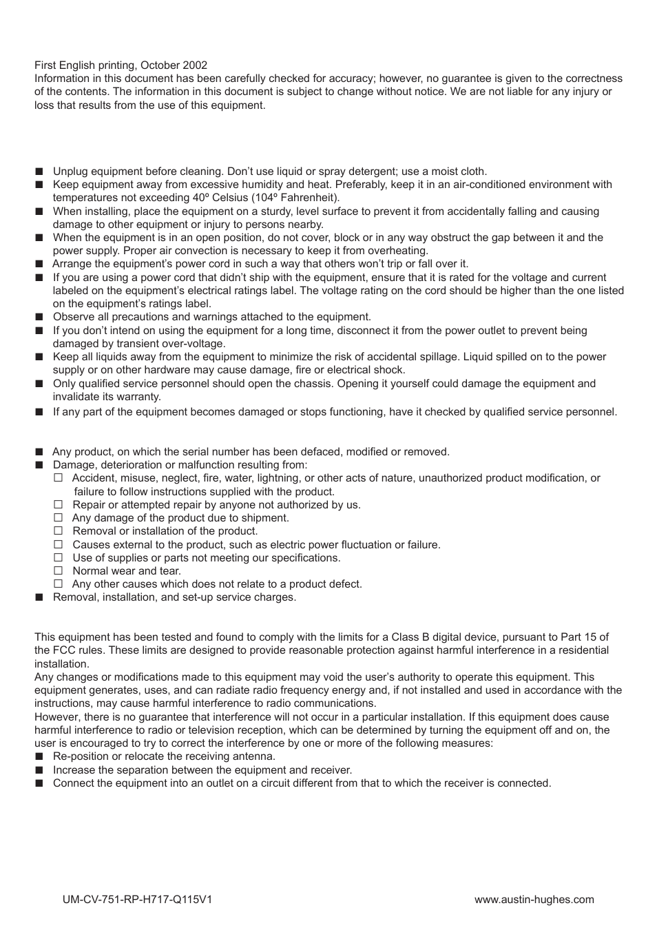 Austin Hughes RP-H819 User Manual | Page 2 / 20