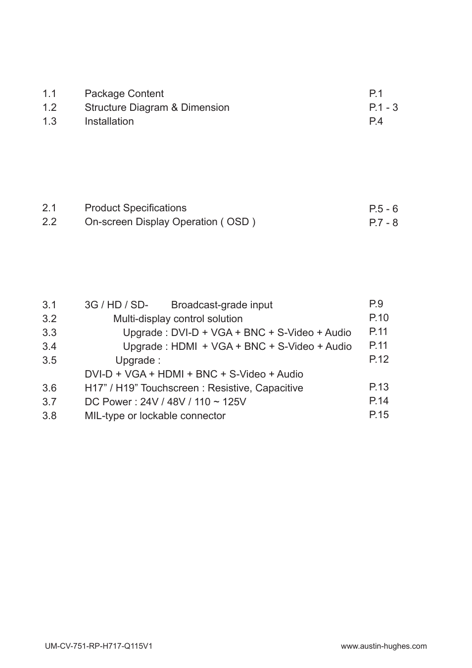 Austin Hughes RP-H819 User Manual | Page 3 / 20