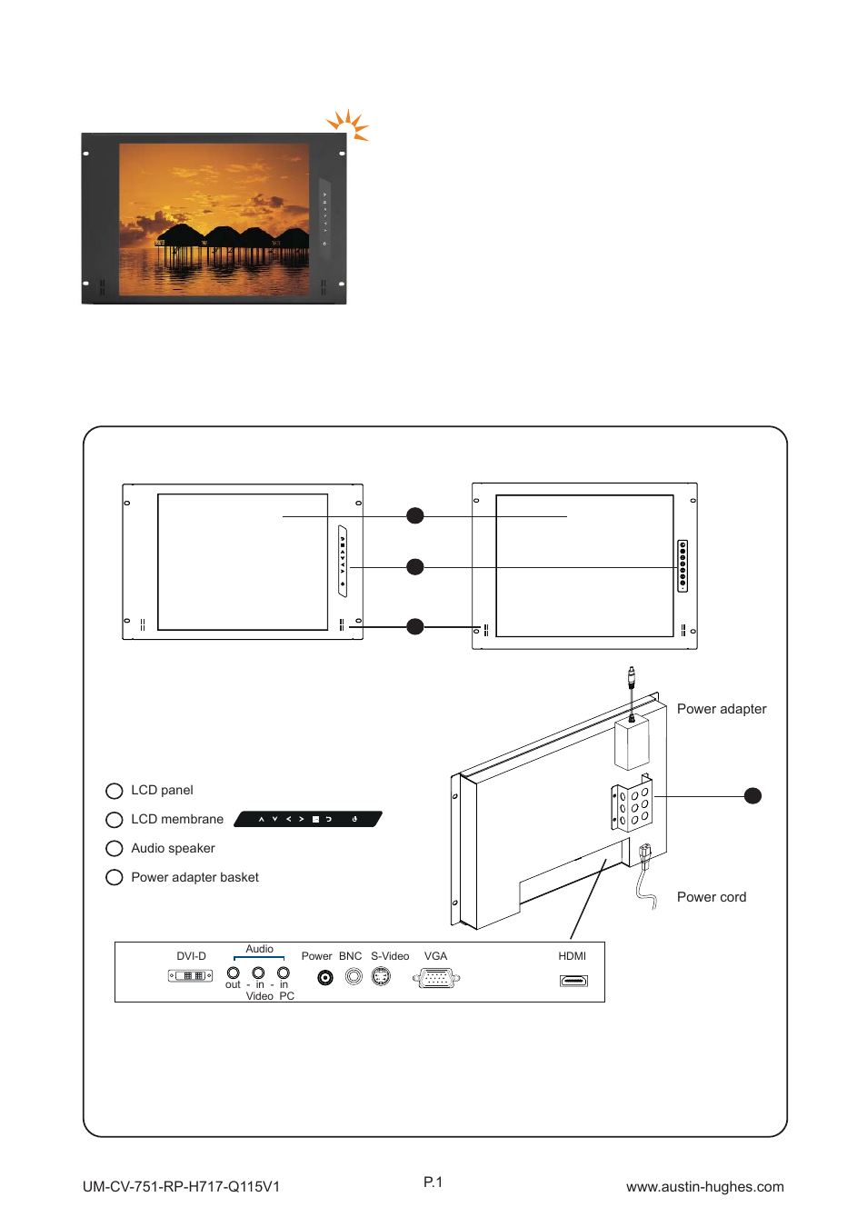 1 > package content, Part 1, 2 > structure diagram | Front view rear view | Austin Hughes RP-H819 User Manual | Page 5 / 20