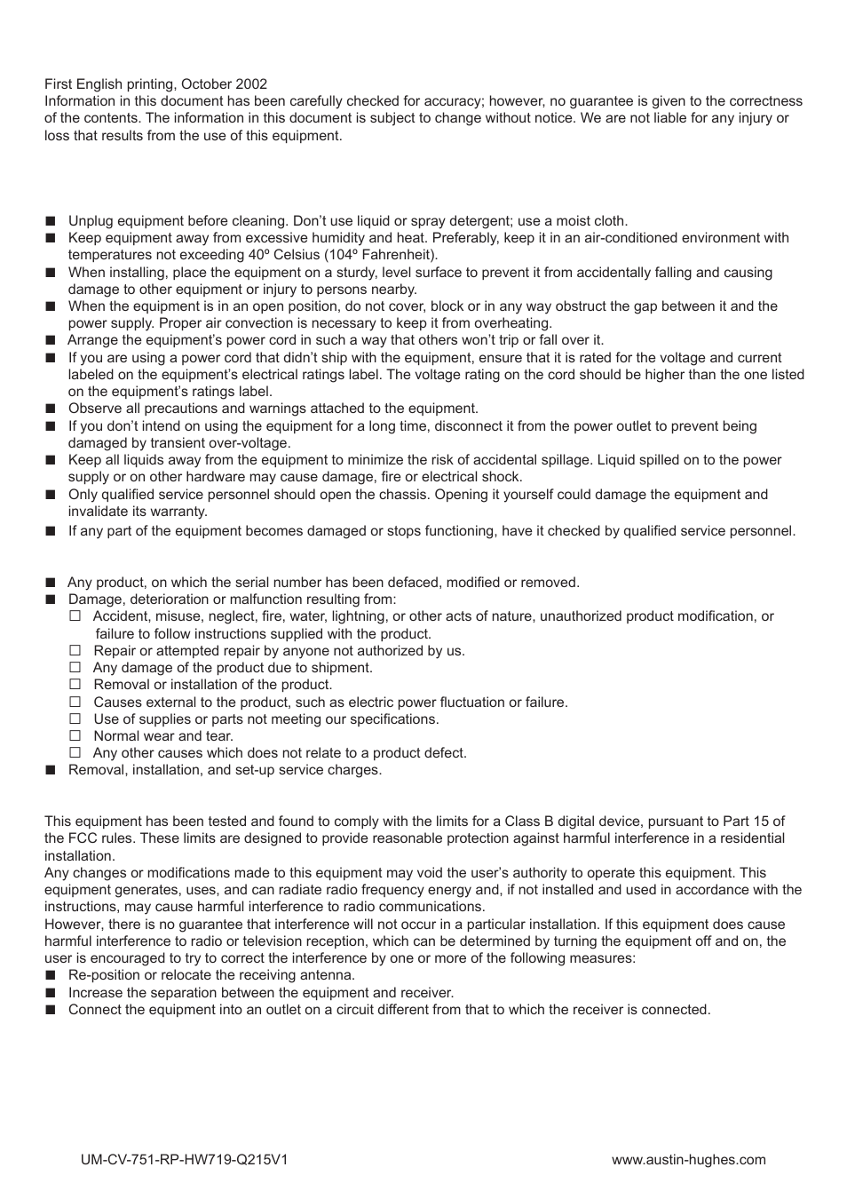 Austin Hughes RP-HW719 User Manual | Page 2 / 20