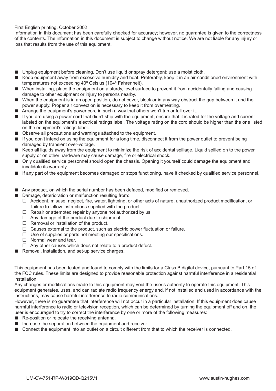 Austin Hughes RP-W819QD User Manual | Page 2 / 24